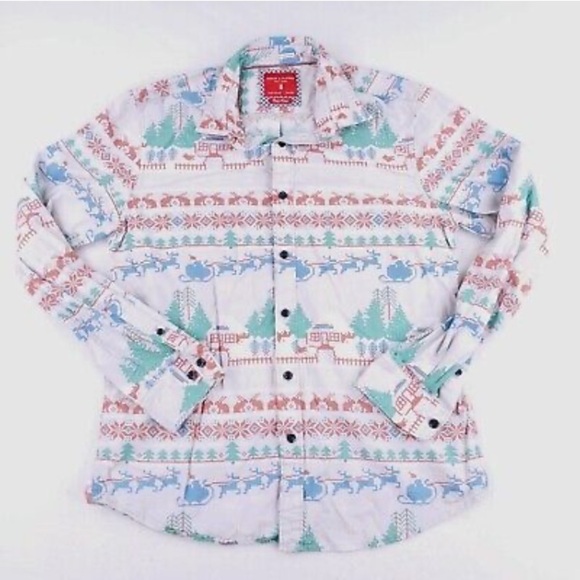 NWT Denim & Flower Mens Christmas Shirt S - Picture 2 of 15